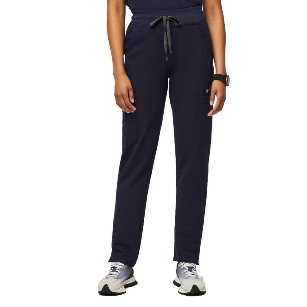 FIGS YOLA High Waisted Skinny Scrub Pants for Women - Navy, Regular L